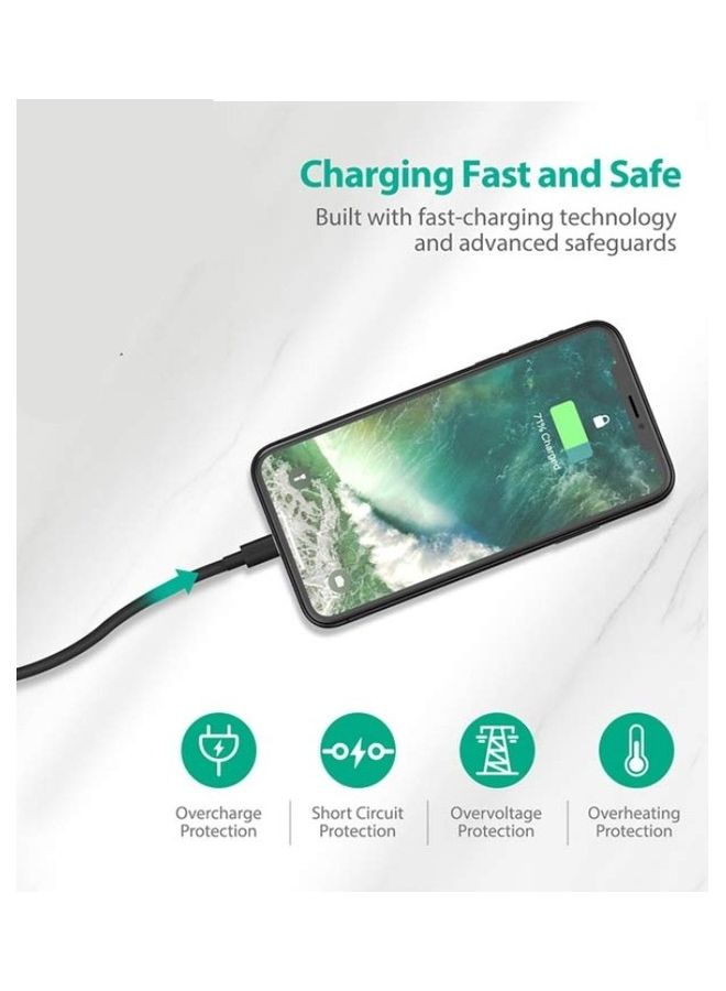 RAVPOWER USB To Lightning Data Sync Charging Cable Black - Image 2