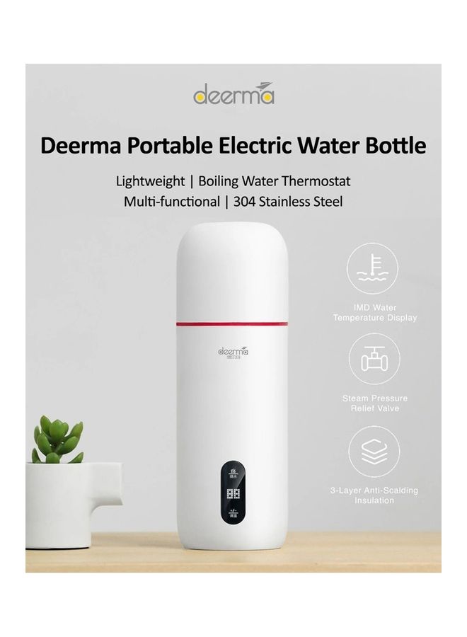Deerma Portable Electric Water Bottle, Kettle Thermos with LED Temperature Control and Double-Layer Heat Insulation Design, On-Screen Touch Control, Automatic Monitoring IMD Real-Time Water Temperature 350 ml 300 W DR035 White  - Image 2