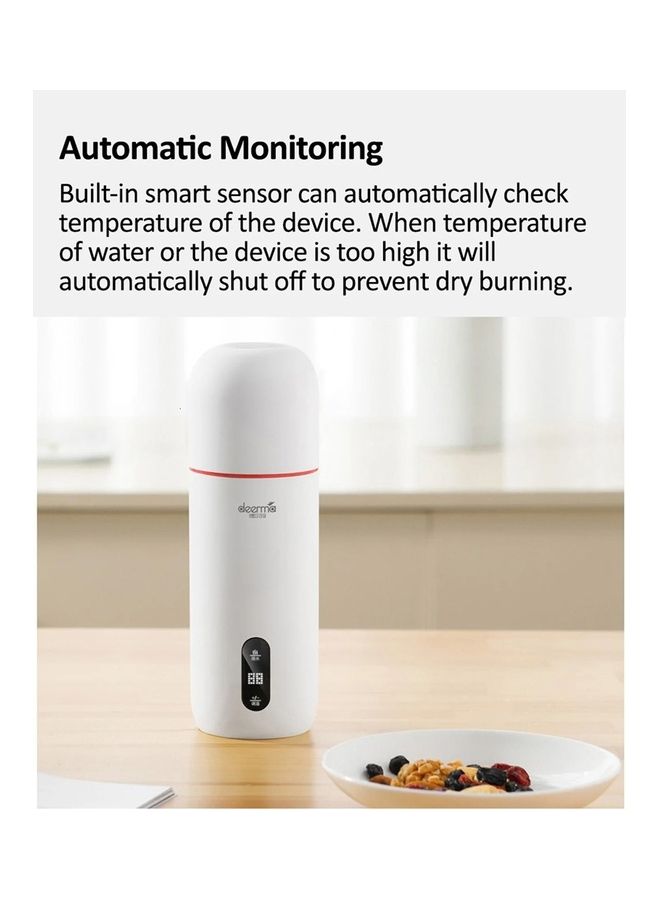 Deerma Portable Electric Water Bottle, Kettle Thermos with LED Temperature Control and Double-Layer Heat Insulation Design, On-Screen Touch Control, Automatic Monitoring IMD Real-Time Water Temperature 350 ml 300 W DR035 White  - Image 5