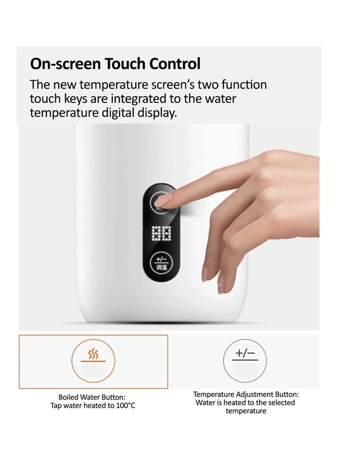 Deerma Portable Electric Water Bottle, Kettle Thermos with LED Temperature Control and Double-Layer Heat Insulation Design, On-Screen Touch Control, Automatic Monitoring IMD Real-Time Water Temperature 350 ml 300 W DR035 White  - Image 3