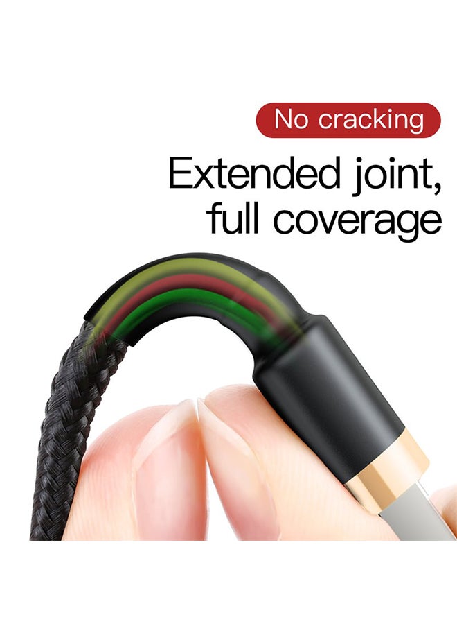 Baseus - USB to Lightning Charging Cable Cafule Nylon Braided High-Density Quick Charge Compatible for iPhone 13 12 11 Pro Max Mini XS X 8 7 6 5 SE iPad (3 Meter) Gold/Black - Image 1