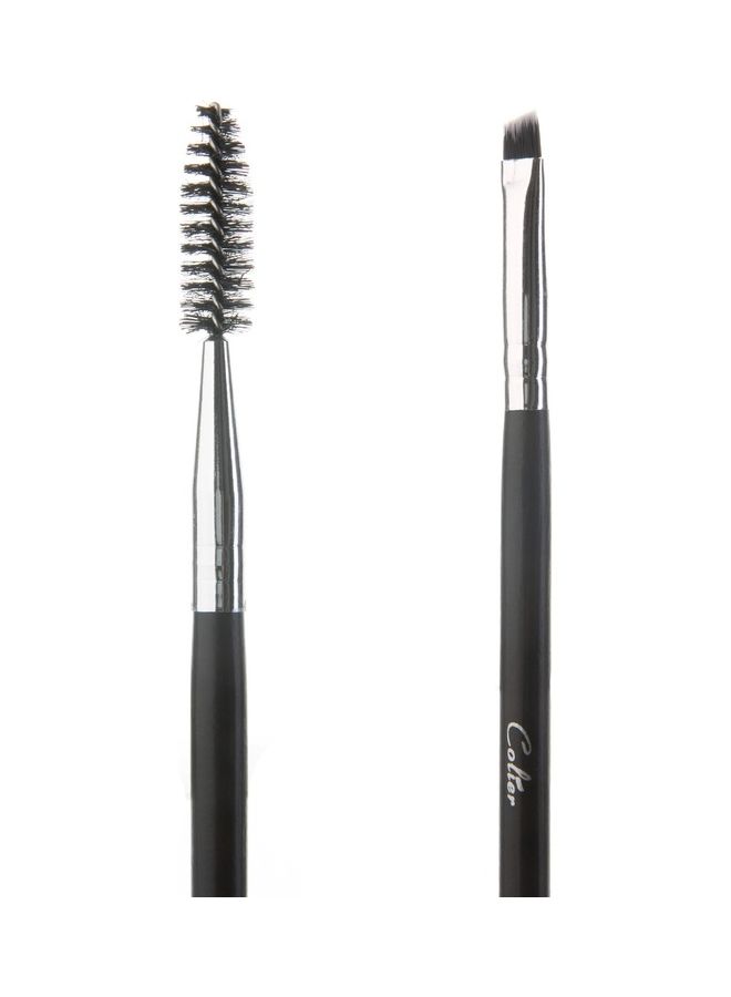 COLIER - Dual-Ended Eye Make Up Brush Black/Silver - Image 1
