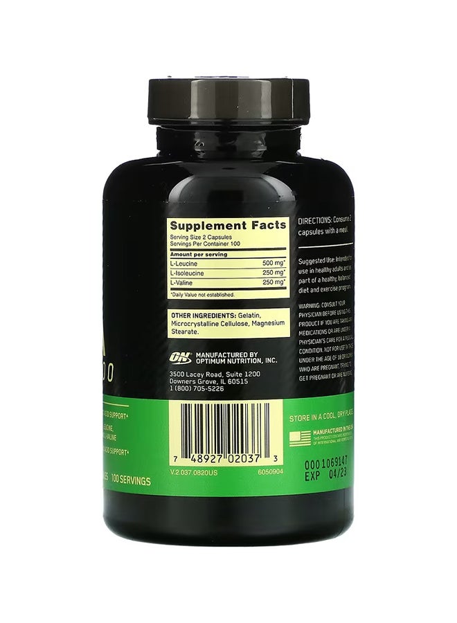 On Mega Size BCAA 1000 Caps Dietary Supplement 1 g - 200 Capsules