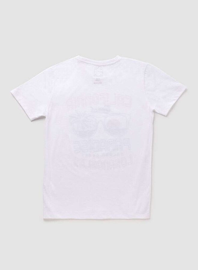 Neon Boys Crew Neck Short Sleeve T-Shirt Navajo White  - Image 2