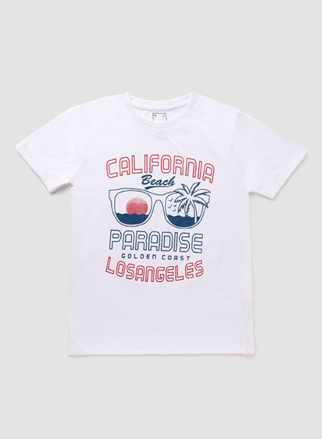 Neon Boys Crew Neck Short Sleeve T-Shirt Navajo White  - Image 1