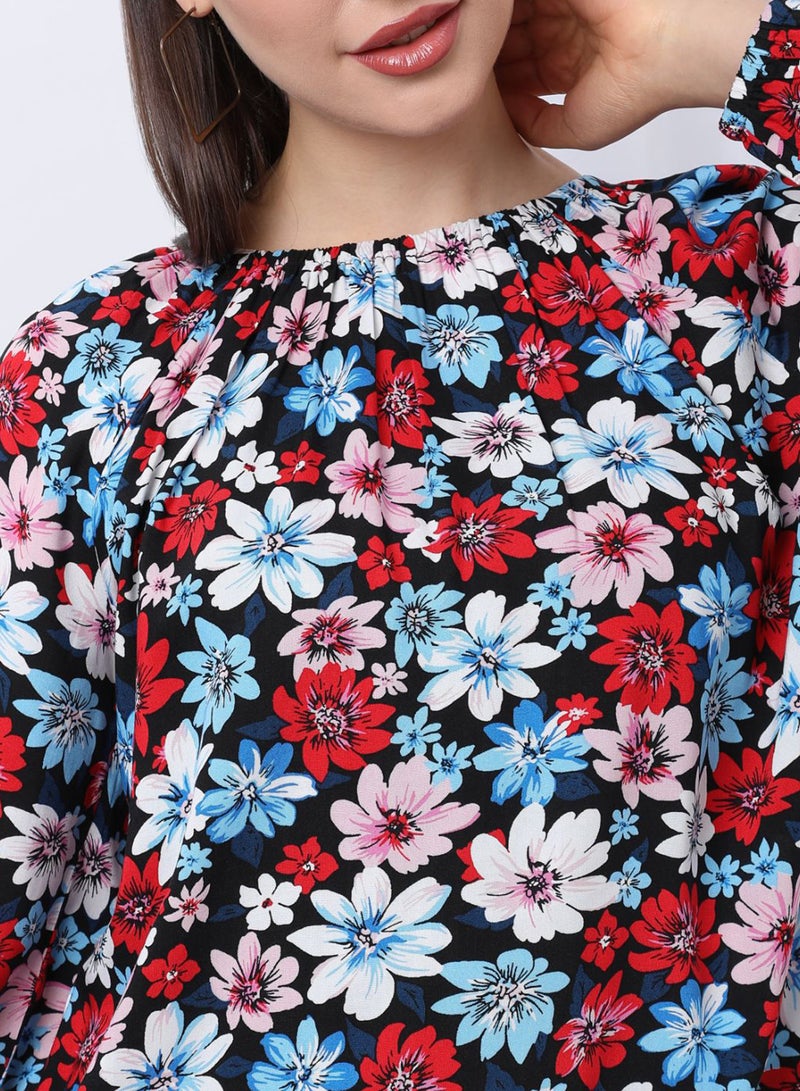 OFFROAD - Floral Printed Fashion Top Multicolour - Image 1