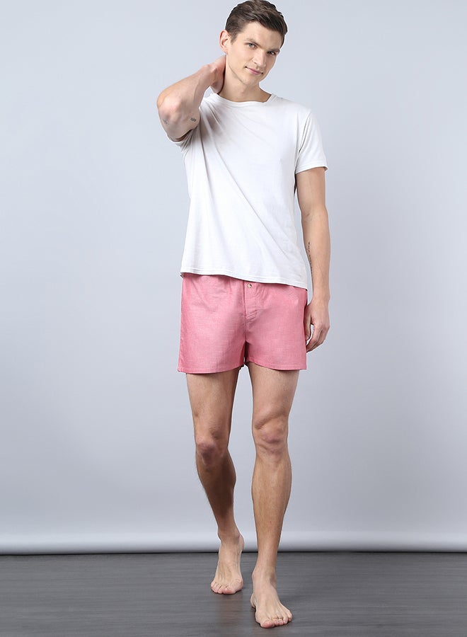 QUWA Pack Of 2 Woven Boxer Shorts Pink  - Image 4