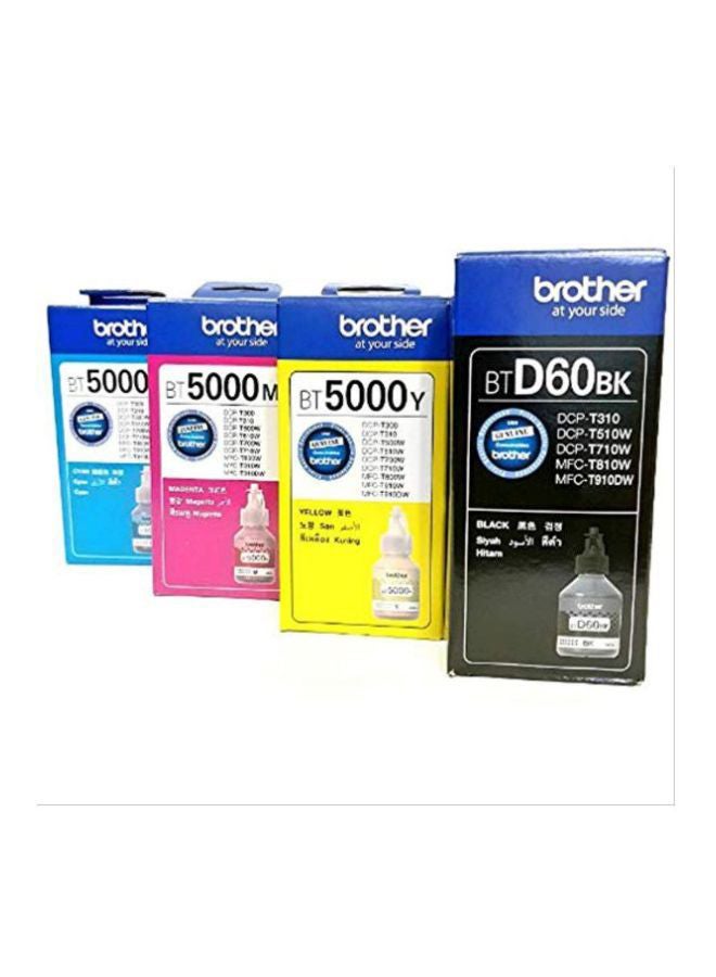 بروذر - مجموعة حبر للطابعات DCPT310/T510W/T710W/MFCT810W & T910W باللون الأسود والسماوي والأصفر والأرجواني - Image 1