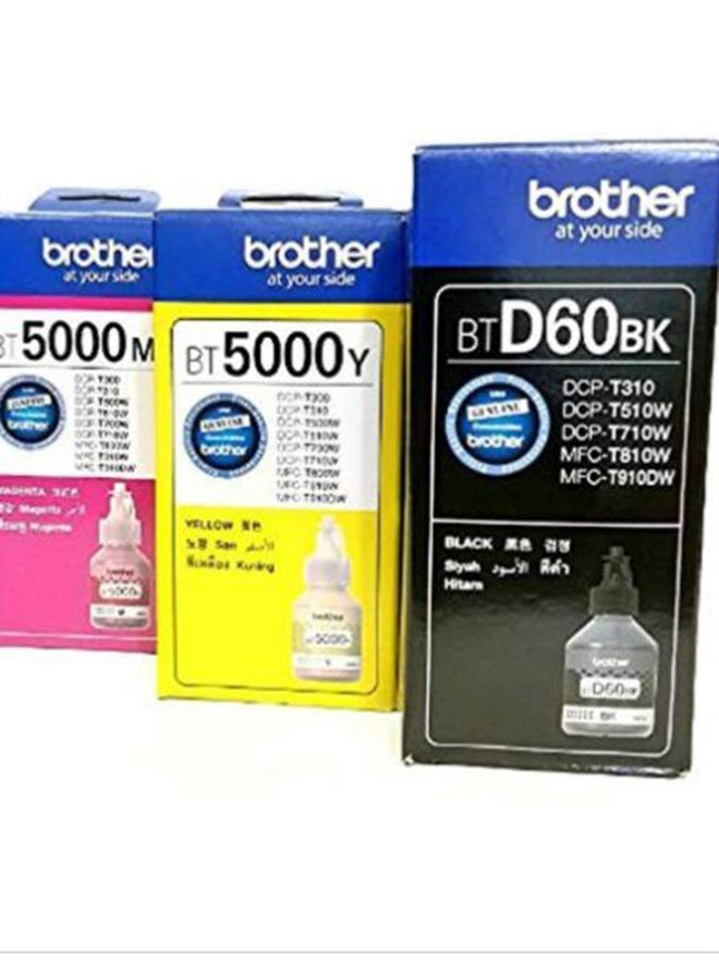بروذر - مجموعة حبر للطابعات DCPT310/T510W/T710W/MFCT810W & T910W باللون الأسود والسماوي والأصفر والأرجواني - Image 1