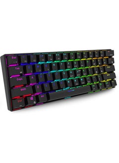 RK61 Three Mode 2.4Ghz Wireless/Bluetooth/Wired 60% Mechanical Keyboard, 61 Keys RGB Brown Switch Gaming Keyboard With Software For Win/Mac Black