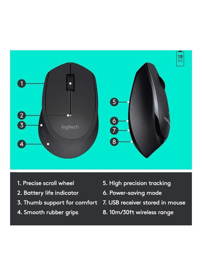 Logitech - MK345 Wireless Keyboard And Mouse Arabic 920-010068 Black - Image 1