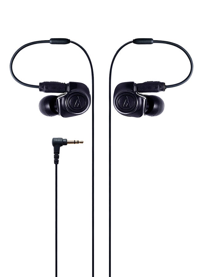 Generic Double Moving In-Ear Headphones Black  - Image 1
