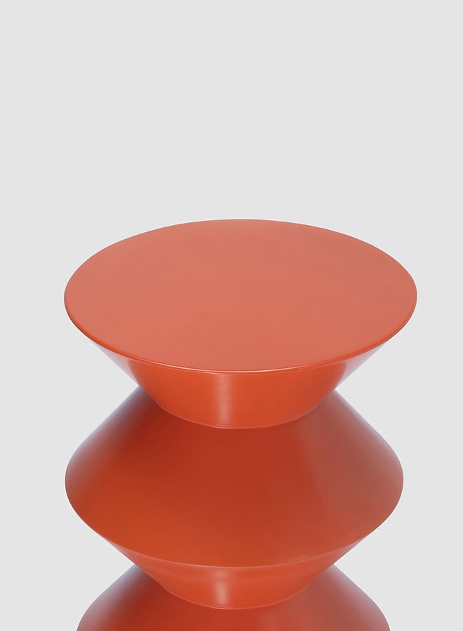 Side Table - Modern Lacquered Wood - Used Next To Sofa As Coffee Corner Red Dia 380x590mm
