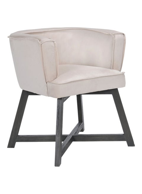 1 Seater Armchair Luxurious - Upholstered Fabric - Relaxing Sofa Oak/Grey 64 x 54 x 70cm