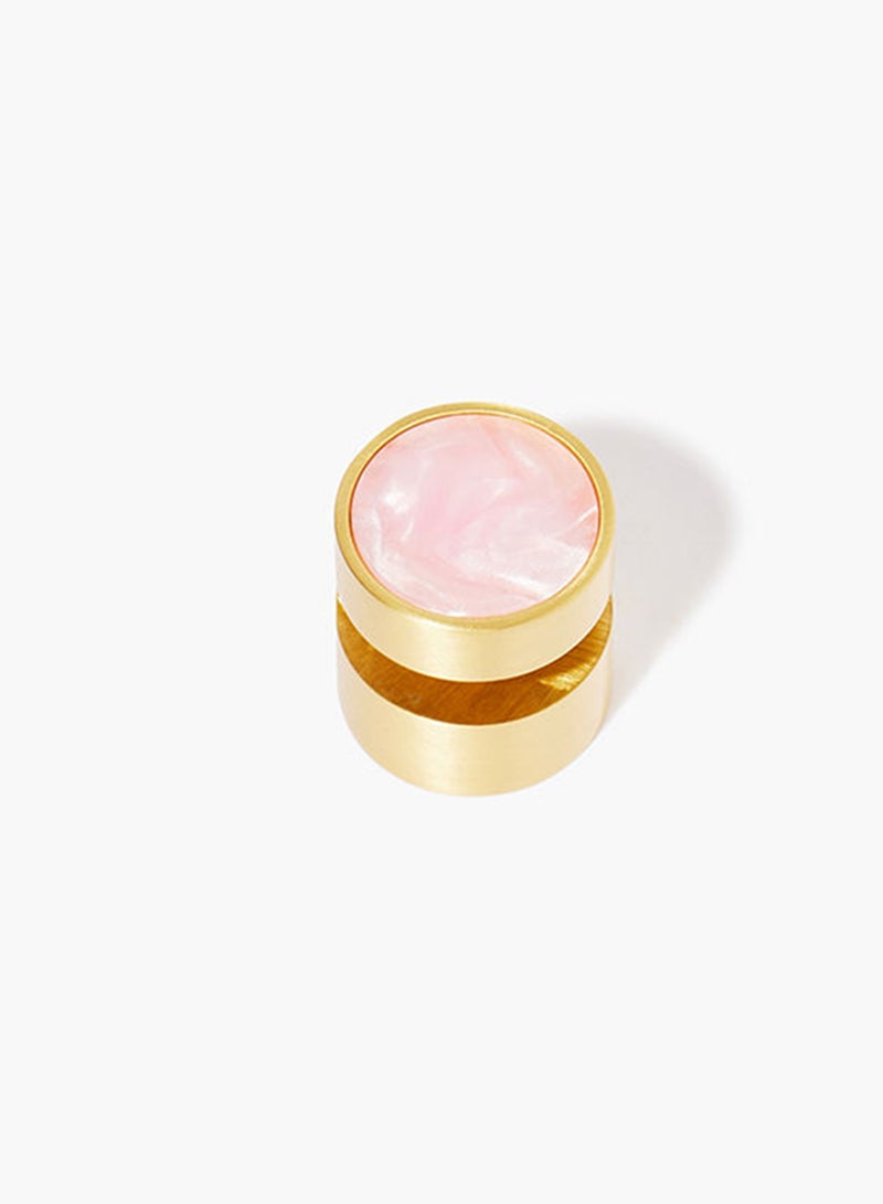 Nordic Style Cabinet Drawer Pulls Knob Latch Peachy Pink/Brass 84 x 26 x 28mm