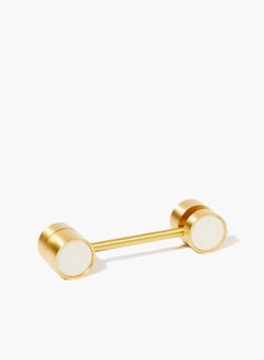 Amal Nordic Style Cabinet Drawer Pulls Knob Latch White Shellfish/Brass 84 x 26 x 28mm  - Image 1