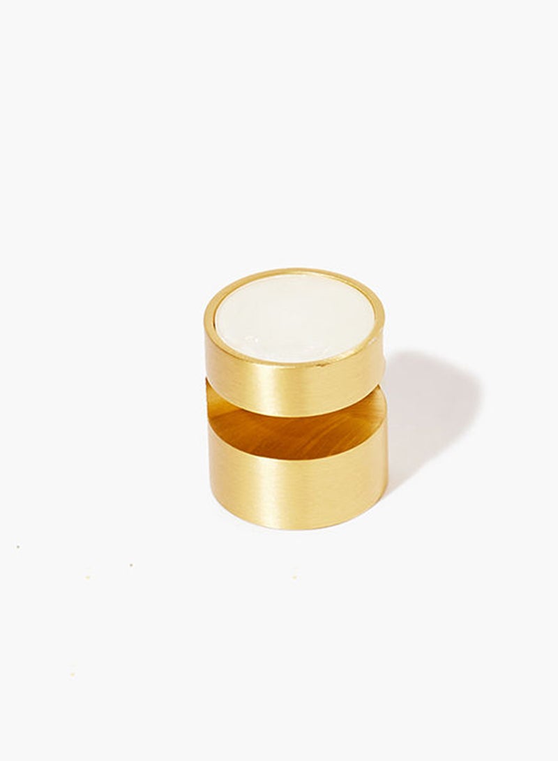 Amal - Nordic Style Cabinet Drawer Pulls Knob Latch White Shellfish/Brass 84 x 26 x 28mm - Image 1