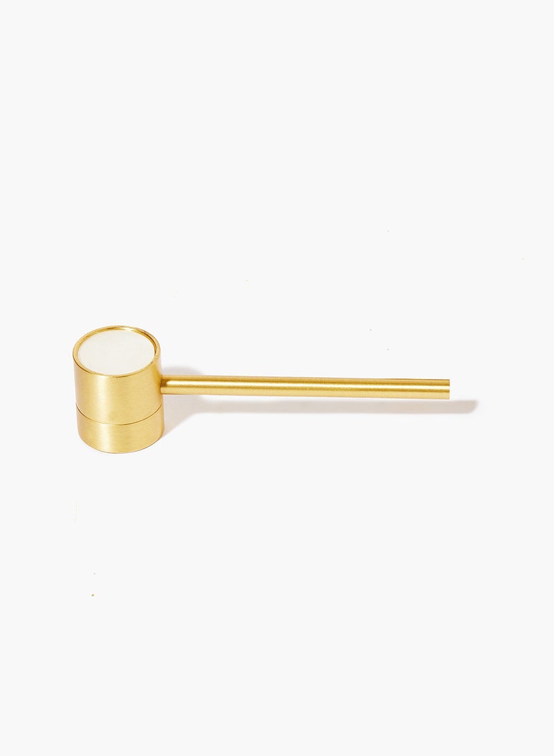 Amal - Nordic Style Cabinet Drawer Pulls Knob Latch White Shellfish/Brass 84 x 26 x 28mm - Image 1