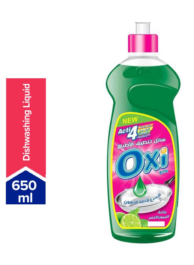 Oxy Acti-4 Brite Dishwashing Liquid Green 650ml