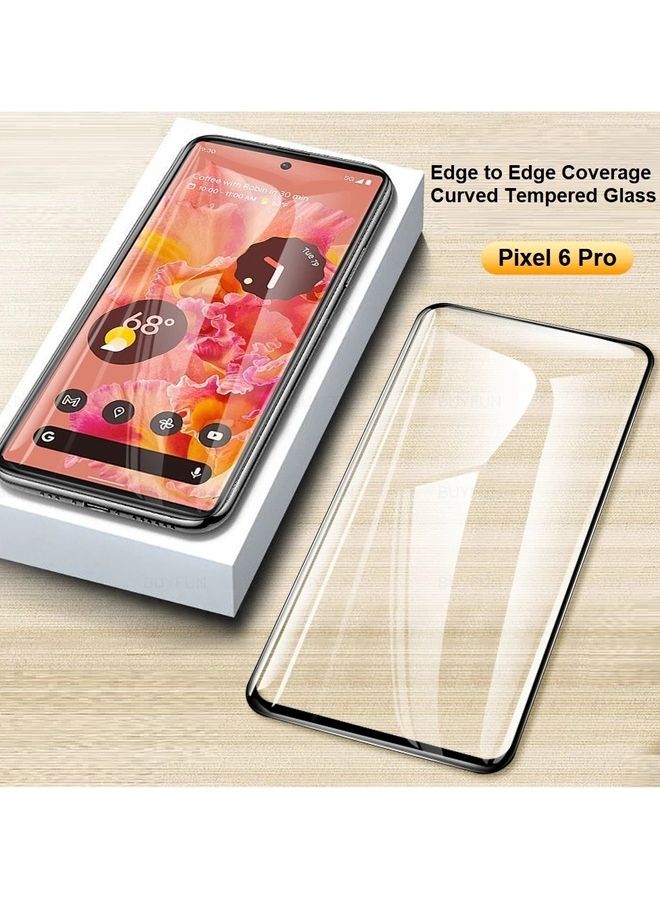 MARGOUN Google Pixel 6 Pro Screen Protector Anti-Scratch Curved Tempered Glass Clear HD Edge to Edge Full Coverage 9H Case Friendly Film 6.71 inch Clear  - Image 2