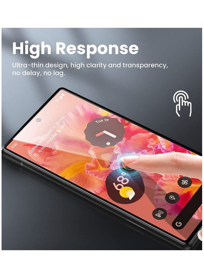 MARGOUN Google Pixel 6 Pro Screen Protector Anti-Scratch Curved Tempered Glass Clear HD Edge to Edge Full Coverage 9H Case Friendly Film 6.71 inch Clear  - Image 4