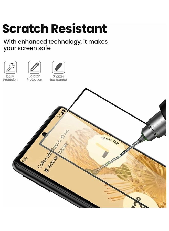 مارجون لاصقة حماية للشاشة مقاومة للخدوش من الزجاج المقوى بدرجة صلابة 9H وتصميم منحنٍ شفاف بدقة عالية الوضوح وتغطية كاملة من الحافة إلى الحافة، ومتوافقة مع غطاء الحماية بمقاس 6.4 بوصة لهاتف جوجل بيكسل 6 شفاف - Image 5