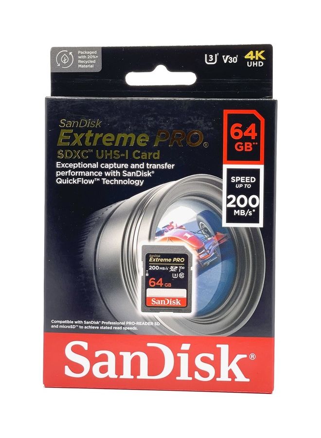 Sandisk - 64 GB Extreme PRO SDHC And SDXC UHS-I Card Memory Card SDSDXXU-064G-GN4IN 64 GB - Image 1