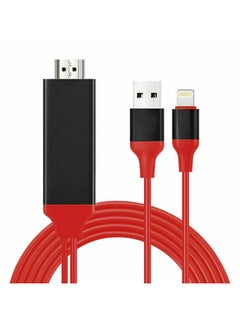 Lightning To HDTV HDMI Adapter Cable For Apple iPhone 11 Pro Red