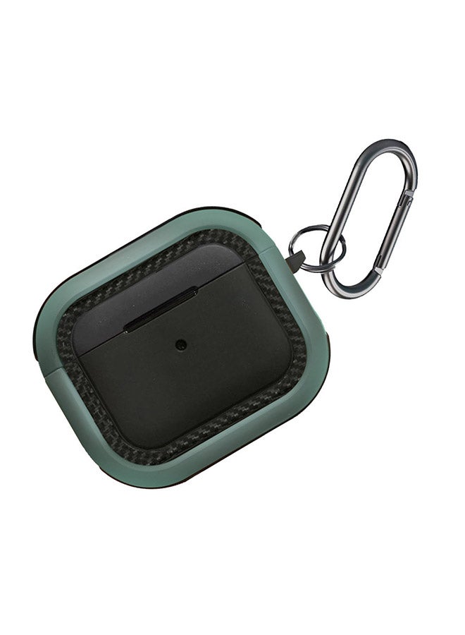 MARGOUN - Shockproof Case Armor Rugged Cover With Keychain For Apple AirPods 3 (3rd Generation) Pine Green/Black - Image 1