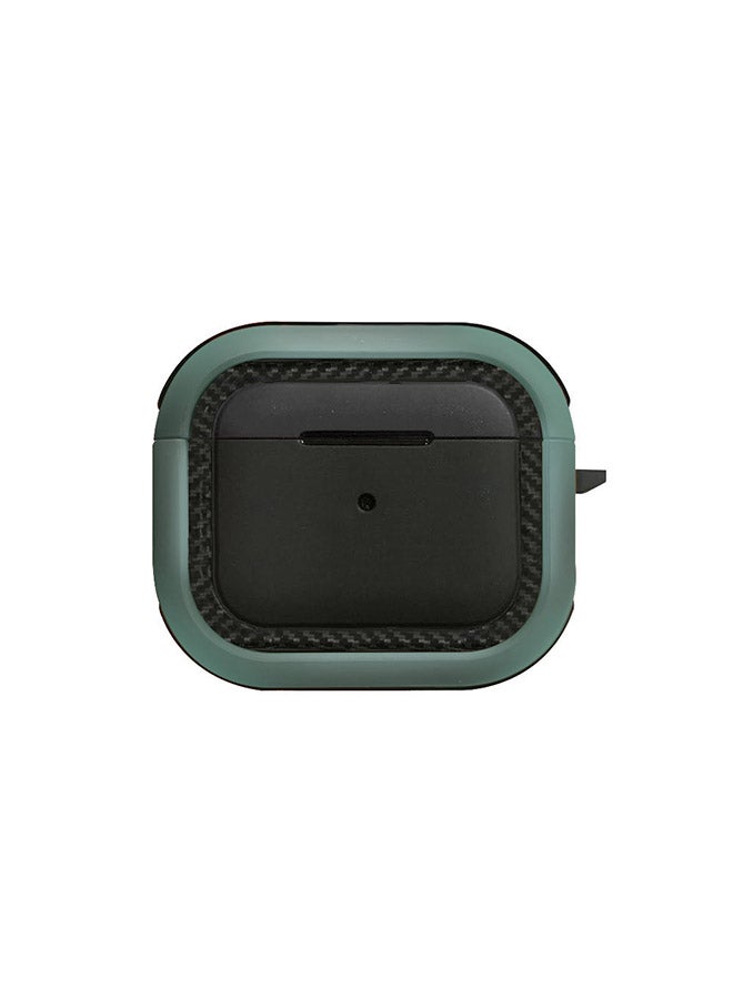 MARGOUN - Shockproof Case Armor Rugged Cover With Keychain For Apple AirPods 3 (3rd Generation) Pine Green/Black - Image 1