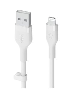 بيلكين Boost Charge Flex USB-A Silicone Cable With Lightning Connector, 1M White  - Image 2