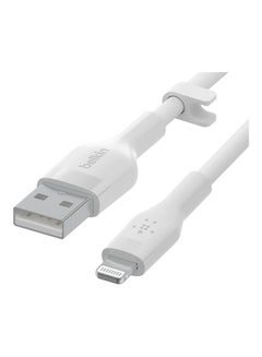 بيلكين Boost Charge Flex USB-A Silicone Cable With Lightning Connector, 1M White  - Image 4