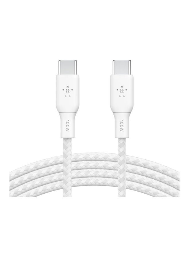 belkin USB Type C To C type Cable 100W Power Delivery USB IF Certified 2.0 USB C Cable Charger With Double Braided Nylon Exterior For iPhone 15 iPad MacBook Samsung Galaxy Pixel And More   3 m black White  - Image 3
