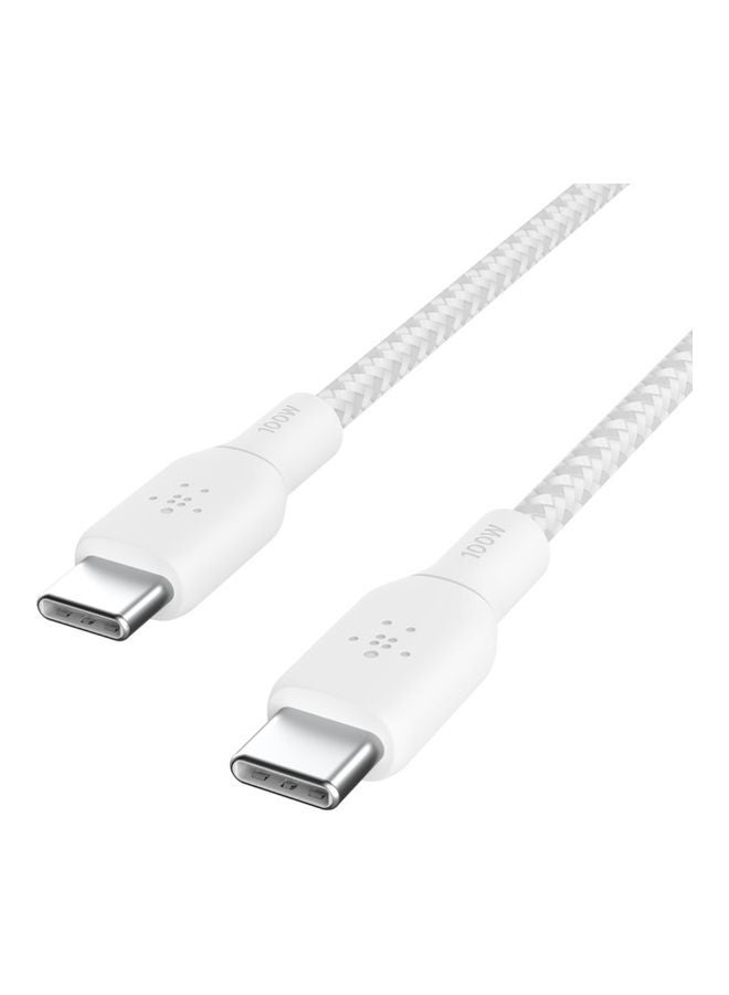 belkin USB Type C To C type Cable 100W Power Delivery USB IF Certified 2.0 USB C Cable Charger With Double Braided Nylon Exterior For iPhone 15 iPad MacBook Samsung Galaxy Pixel And More   3 m black White  - Image 5