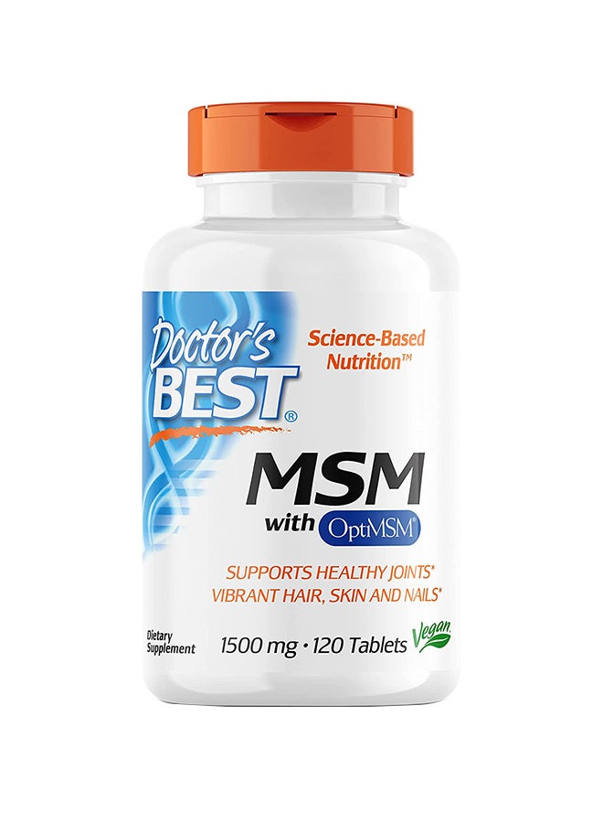 Doctor's BEST - MSM With OptiMSM Diatery Supplement 1500 Mg - 120 Tablets - Image 1