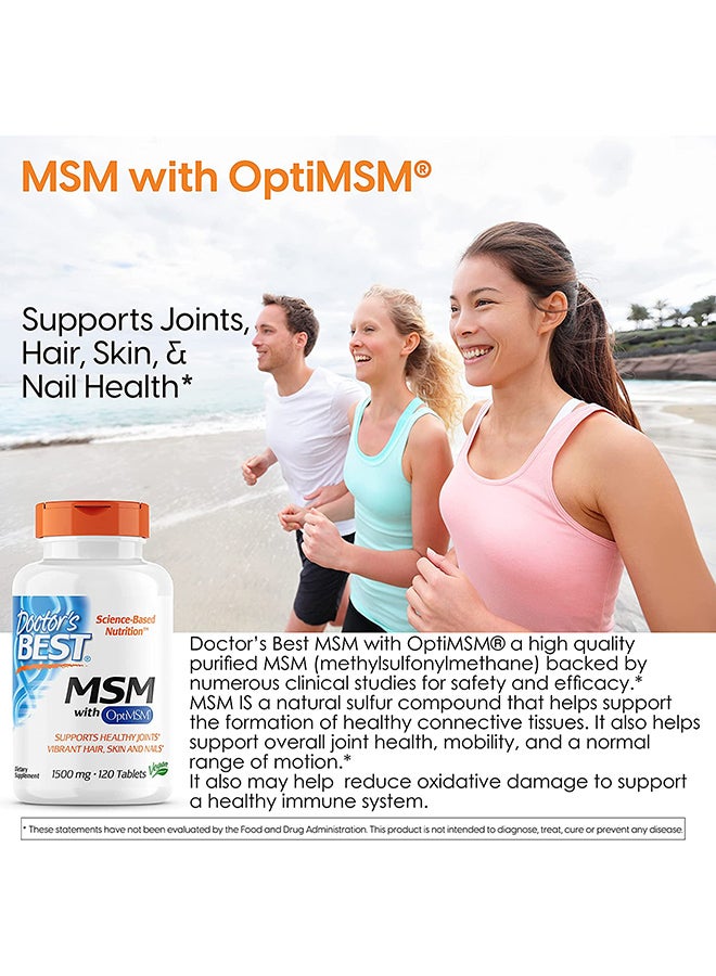 MSM With OptiMSM Diatery Supplement 1500 Mg - 120 Tablets - v1660725513/N32775560A_8