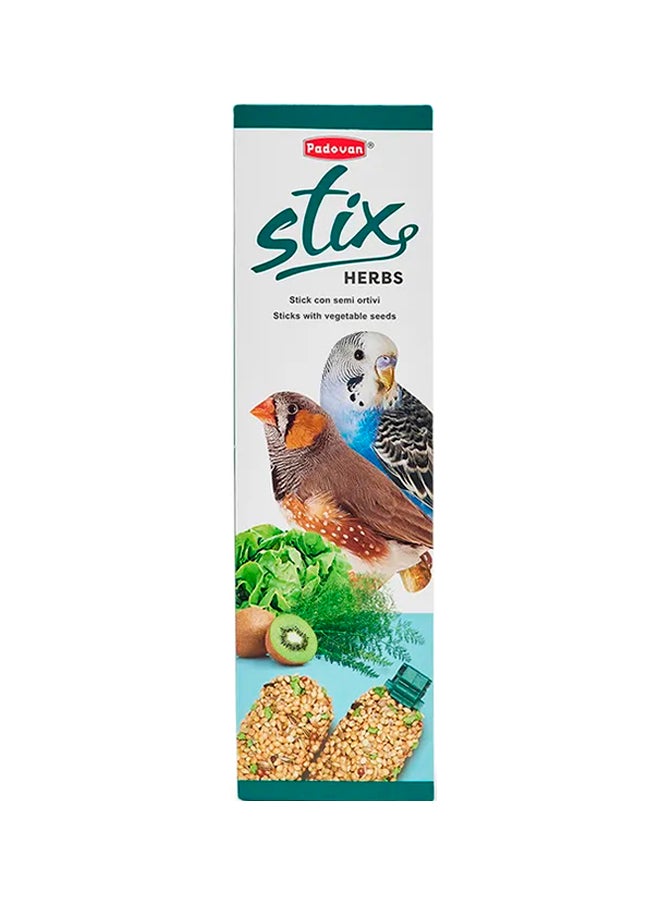 Padovan Stix Herbs Cocorite Complementary Feed For Budgies And Small Exotic Birds Multicolour 80grams - Image 1