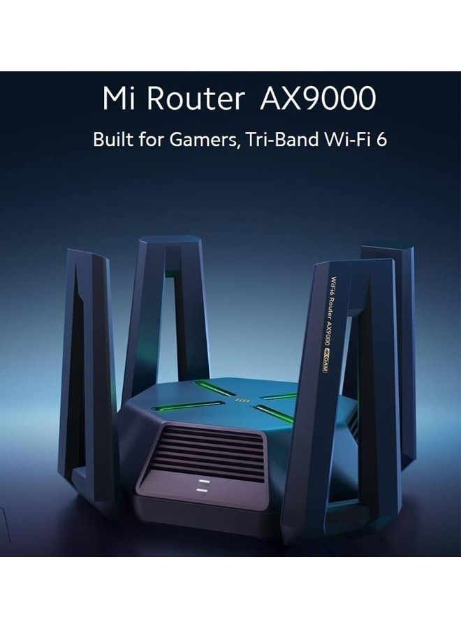 Xiaomi - MI AX9000 9000MBPS Enhanced Version TRI-BAND WIFI6 Router Black - Image 1