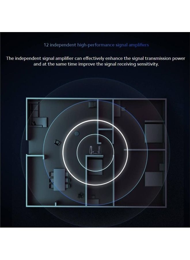 Xiaomi - MI AX9000 9000MBPS Enhanced Version TRI-BAND WIFI6 Router Black - Image 1