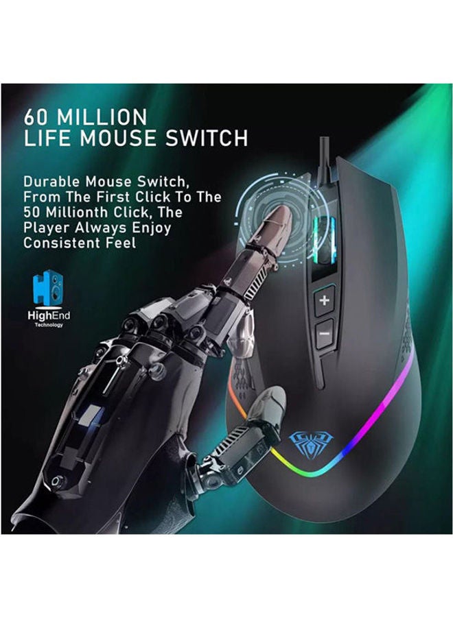 AULA - F805 Programmable Usb Gaming Mouse With Rainbow Backlight For Pc - Image 1