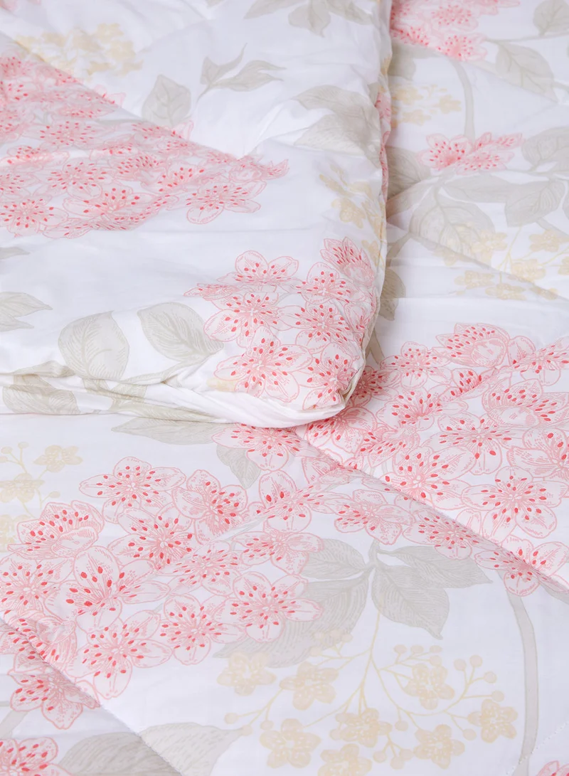 Noon East Comforter Set With Pillow Cover - For King/Super King Size Mattress - 100% Cotton Cordelia Percale - Sleep Well Lightweight And Warm Bed Linen - Blush Pink 1.5meter