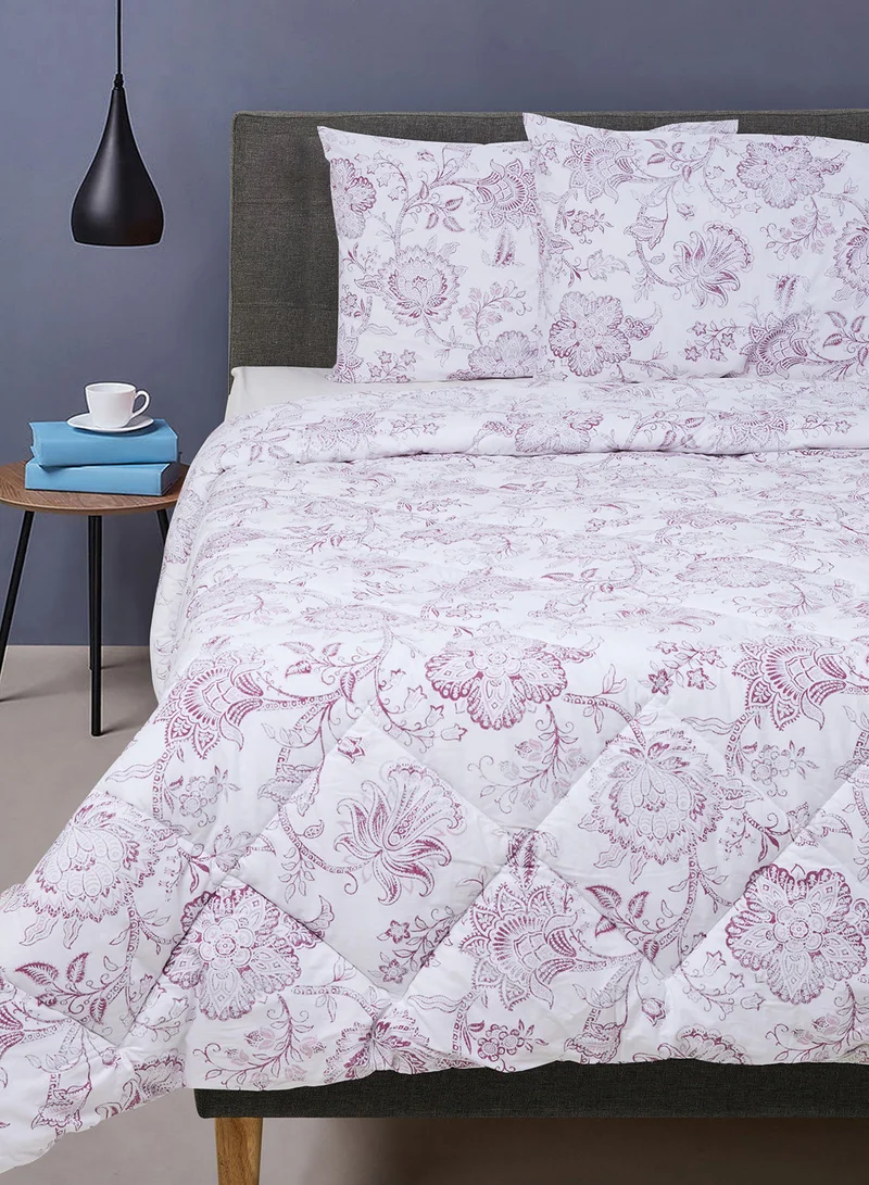 Noon East Comforter Set With Pillow Cover 50X75 Cm, Comforter 160X220 Cm - For Double Size Mattress - 100% Cotton Orion Percale - Sleep Well Lightweight And Warm Bed Linen Orion Pink