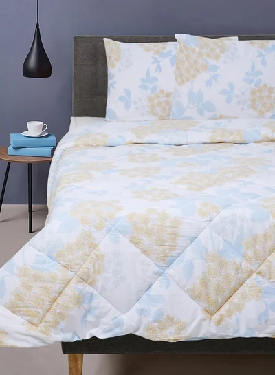 ايست من نون Duvet Cover Set - With 1 Duvet Cover 160X200 Cm And 2 Pillow Cover 50X75 Cm - For Double Size Mattress - 100% Cotton Cordelia Percale - 180 Thread Count Cordelia Blue