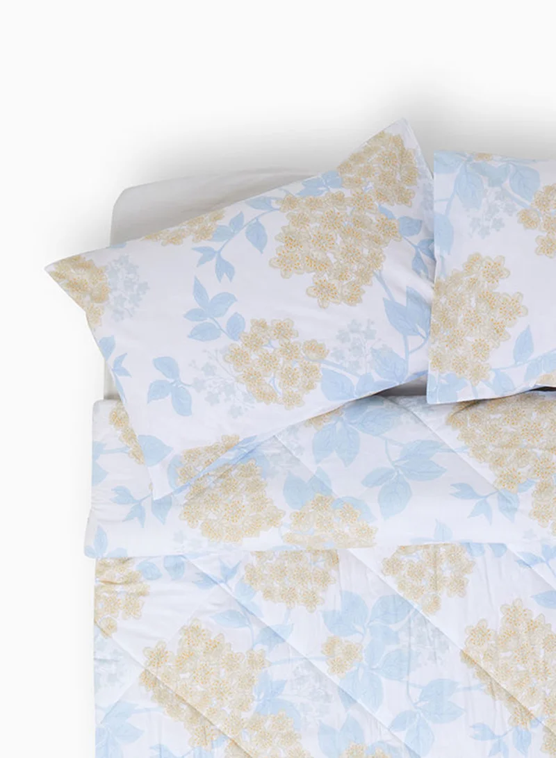 ايست من نون Duvet Cover Set - With 1 Duvet Cover 160X200 Cm And 2 Pillow Cover 50X75 Cm - For Double Size Mattress - 100% Cotton Cordelia Percale - 180 Thread Count Cordelia Blue