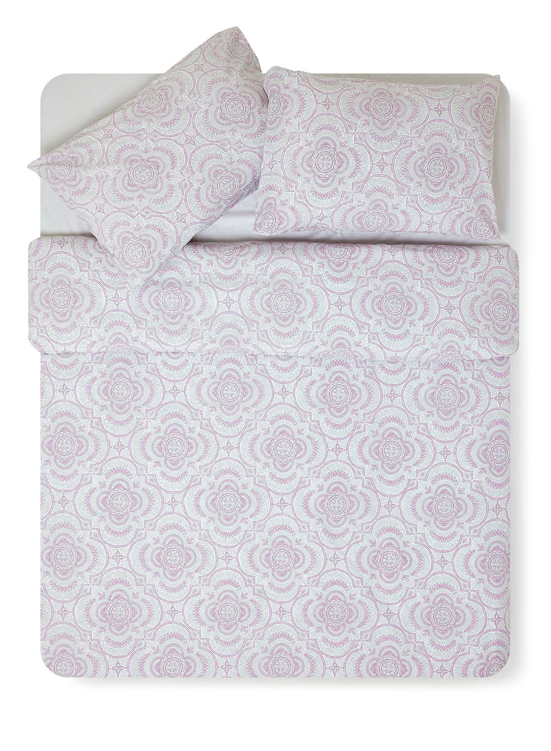 ايست من نون Duvet Cover Set - With 1 Duvet Cover 160X200 Cm And 2 Pillow Cover 50X75 Cm - For Double Size Mattress - 100% Cotton Morgan Percale - 180 Thread Count Lavendar