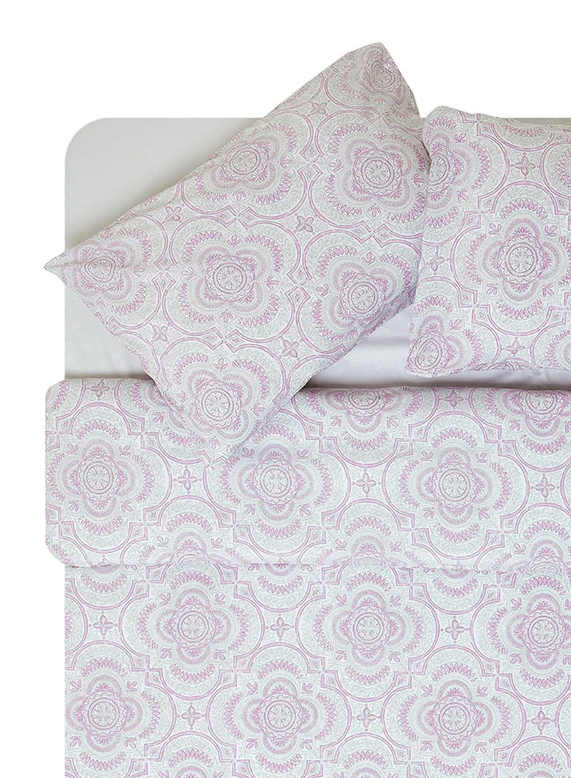 ايست من نون Duvet Cover Set - With 1 Duvet Cover 160X200 Cm And 2 Pillow Cover 50X75 Cm - For Double Size Mattress - 100% Cotton Morgan Percale - 180 Thread Count Lavendar
