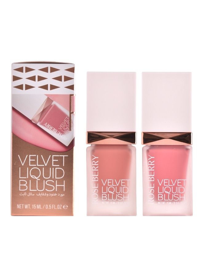 روز بيري مجموعة أحمر خدود مخملي سائل من قطعتين بيم/ هايز - Image 1