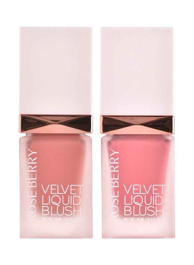 روز بيري مجموعة أحمر خدود مخملي سائل من قطعتين بيم/ هايز - Image 2