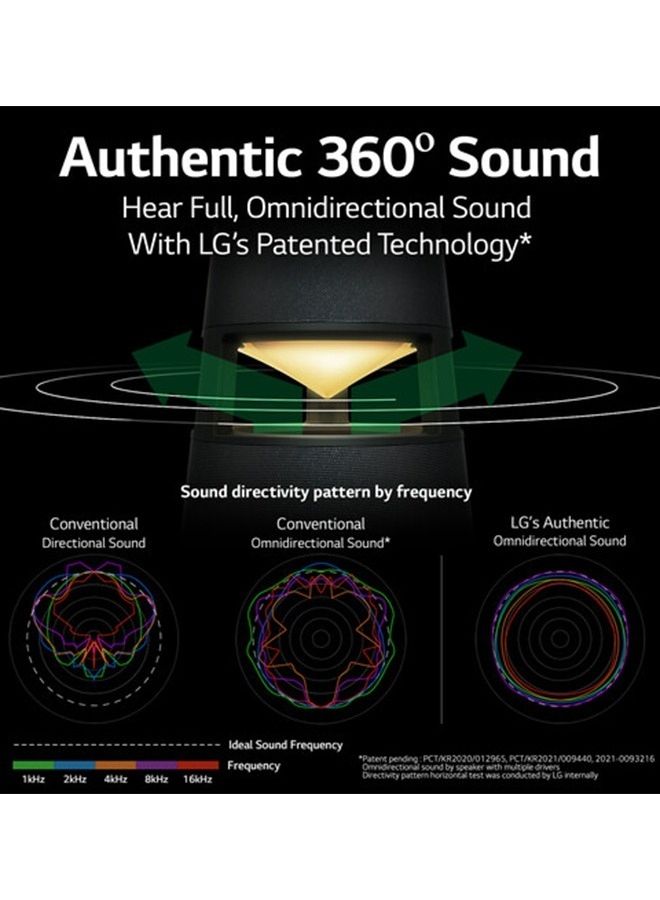 LG XBOOM RP4G Omnidirectional Portable Bluetooth Speaker Black - Image 5