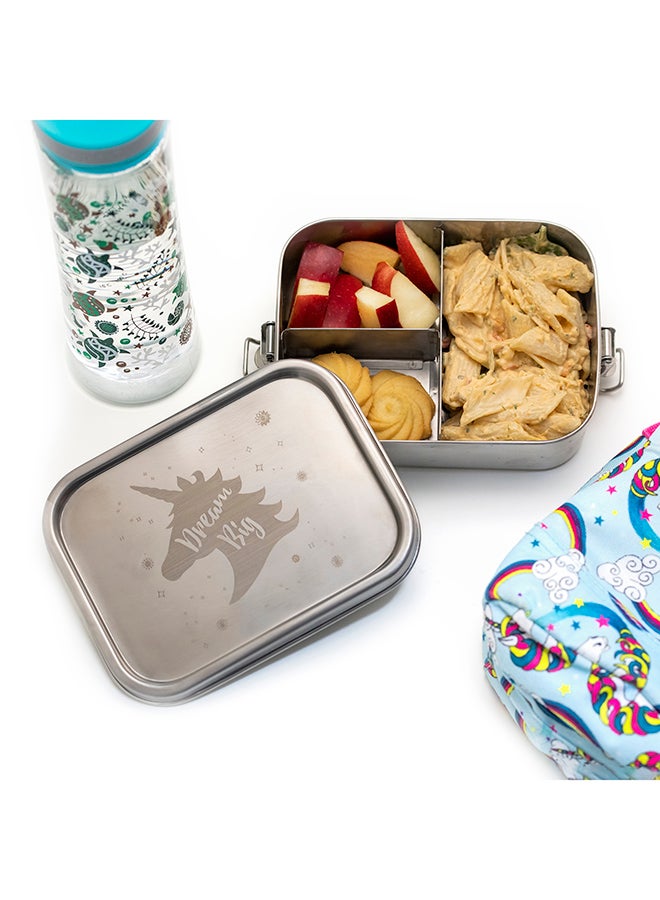 Bamboo Bark 3 Compartment Stainless Steel Lunch Box  - Image 3